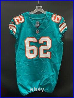 #62 Ted Larsen Miami Dolphins Game Used/issued Throwback Nike Jersey Sz 48