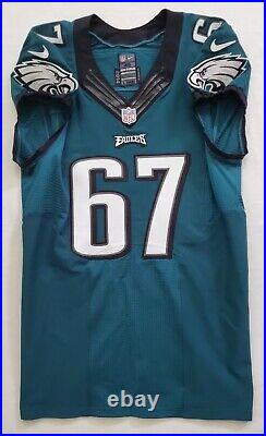#67 Dennis Kelly of Philadelphia Eagles NFL Locker Room Game Issued Home Jersey
