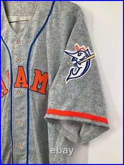 #67 Miami Marlins Team Issued Ais Pro Worn Throwback Jersey Size48