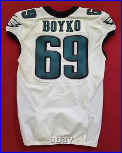 #69 Brett Boyko of Philadelphia Eagles NFL Locker Room Game Issued Road Jersey