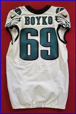 #69 Brett Boyko of Philadelphia Eagles NFL Locker Room Game Issued Road Jersey