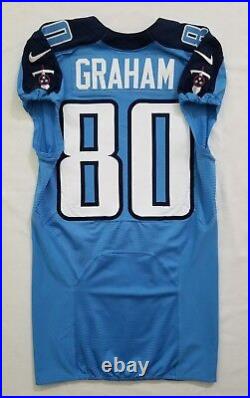 #80 Graham of Tennessee Titans NFL Locker Room Game Issued Player Worn Jersey