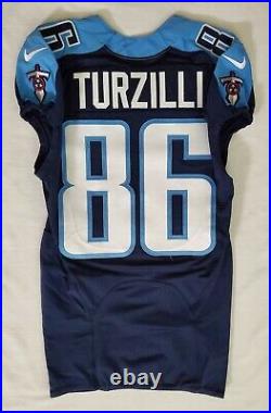 #86 Andrew Turzilli of Tennessee Titans NFL Game Issued Alternate Jersey 66615
