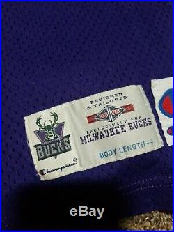 94-95 Eric Mobley #52 Milwaukee Bucks Team Issued Game Worn Champion Jersey 50+4