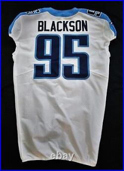 #95 Angelo Blackson of Tennessee Titans NFL Game Issued Road Jersey 90340