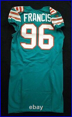 #96 A. J. Francis of Miami Dolphins NFL Locker Room Game Issued Alternate Jersey