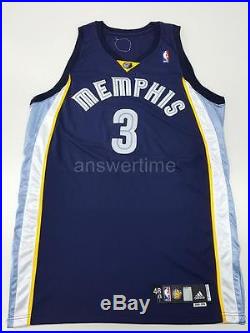 ALLEN IVERSON ADIDAS MEMPHIS GRIZZLIES 2009-10 GAME ISSUED AWAY JERSEY 48+2