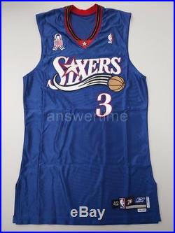 Allen Iverson Game Issued Team Pro Cut 2001-02 76ers Alternate Away Jersey 42+2