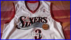 Allen Iverson Game Issued Team Pro Cut 2002-2003 76ers Home Jersey 44+4 Jordan