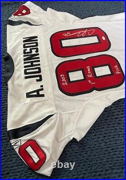 ANDRE JOHNSON 2003 ROOKIE Game Issued Worn Style Signed TEXANS NFL Jersey GU JSA