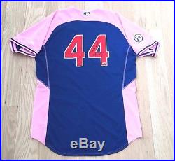 Anthony Rizzo Autographed 2015 Game Issued Chicago Cubs Pink Jersey Mlb Hologram
