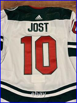 Adidas MiC Minnesota Wild Tyson Jost Game Issued Jersey 2022-23 Away Set #2 (56)