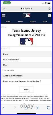 Alex Bregman Houston Astros Game Issued Jersey 2018 Postseason MLB Auth