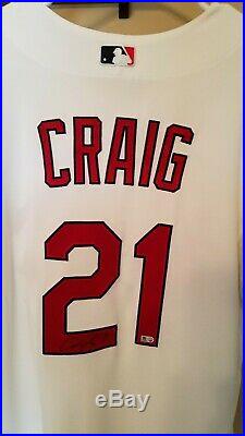 Allen Craig St Louis Cardinals Authentic Game Issued Autographed Home Jersey