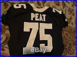 Andrus Peat ROOKIE YEAR 2015 #75 New Orleans Saints Game Issued Worn Jersey Sz48