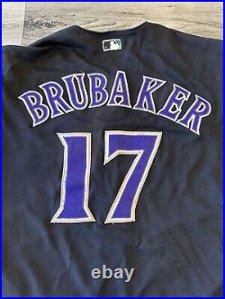 Arizona Diamondbacks Game Jersey Size 50 Black 2001 #17 Brubaker Issued Pro Cut