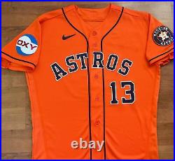 Astros Game Issued Jersey JJ Matijevic # 13 Orange OXY Patch MLB Authenticated