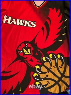 Atlanta Hawks Game Issued Warmup Shirt sz L Jersey Pro Cut Champion Vintage team
