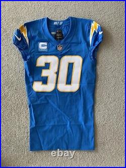 Austin Ekeler #30 Los Angeles Chargers Team-Issued NFL Football Jersey Home 2021