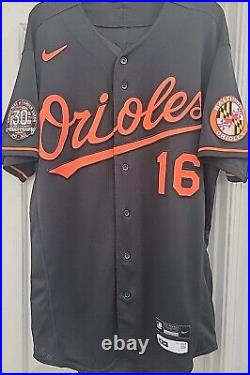 Authentic 2022 Baltimore Orioles Black Trey Mancini Team Issued Game Jersey 46