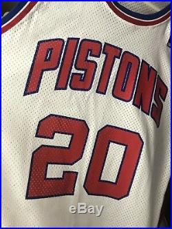 Authentic Allan Houston Detroit Pistons Champion Pro Cut Game Issued Jersey