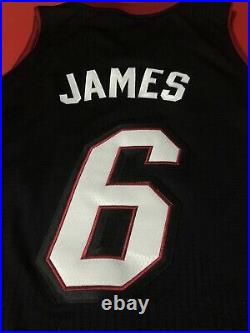 Authentic Miami Heat Lebron James Pro-cut Game Jersey Sewn Issue Vtg L 44