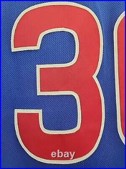 Authentic Nike 2023 Chicago Cubs Blue Trey Mancini Team Issued Game Jersey 46