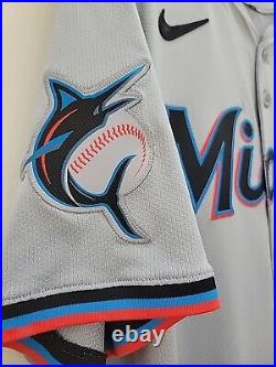 Authentic Nike 2024 Miami Marlins Away Trey Mancini Team Issued Game Jersey 48