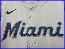 Authentic Nike 2024 Miami Marlins Away Trey Mancini Team Issued Game Jersey 48