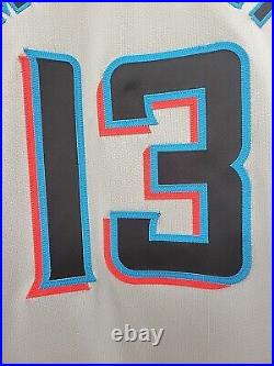 Authentic Nike 2024 Miami Marlins Away Trey Mancini Team Issued Game Jersey 48