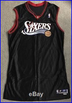 Authentic Philadelphia 76ers Sixers Basketball Team Issued Game Jersey 48