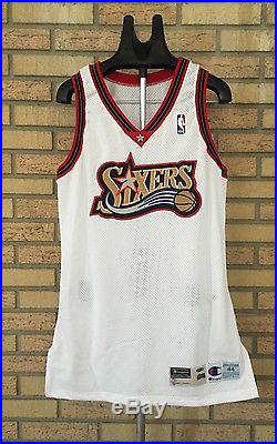 Authentic Philadelphia 76ers Team Issued Game Jersey Size 44 +3 Length, 97-98