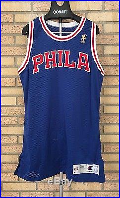 Authentic Philadelphia 76ers Team Issued Game Jersey Size 48, 1996-1997