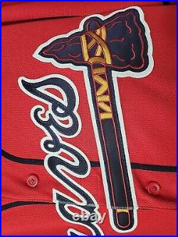 Authentic Ronald Acuna Jr Atlanta Braves Team Issued Game Jersey Men's 46 XL Red