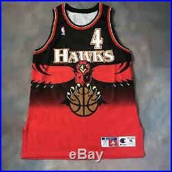 Authentic Spud Webb Hawks Champion Jersey Game Pro Cut Issued Mutombo Augmon