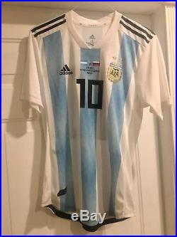Authentic adidas game match issued Argentina Messi climachill jersey 11/11/17