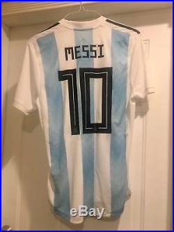 Authentic adidas game match issued Argentina Messi climachill jersey 11/11/17