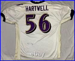 Baltimore Ravens Ed Hartwell Pro Cut Game Issued Jersey Signs of Use Stitched 50