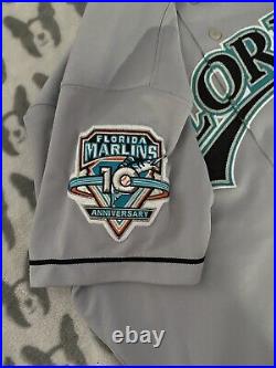 Baseball Jersey Florida marlins Game Issued Jersey W 10 Years Patch Sz L/xl