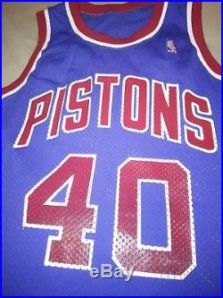 Bill Laimbeer #40 Detroit Pistons Team Issued Game Jersey NBA Sand Knit Size 42