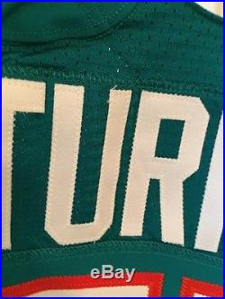 Billy Turner Miami Dolphins Game Used Worn Issued Throwback Jersey 2015 Broncos