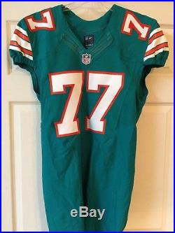 Billy Turner Miami Dolphins Game Used Worn Issued Throwback Jersey 2015 Broncos