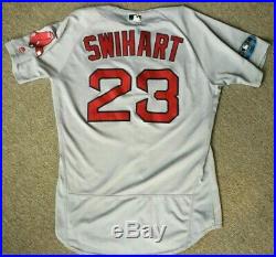 Boston Red Sox Game worn/used team issued away Postseason jersey #23 SWIHART