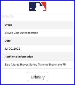 Braden Shewmake 2022 Game Issued Spring Training Jersey MLB Cert