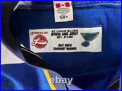 Brett Ponich Game Issued St Louis Blues Blue Jersey