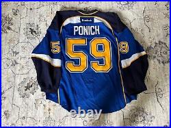 Brett Ponich Game Issued St Louis Blues Blue Jersey