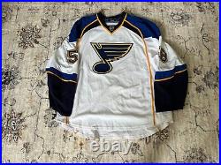 Brett Ponich Game Issued St Louis Blues White Jersey