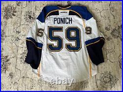 Brett Ponich Game Issued St Louis Blues White Jersey