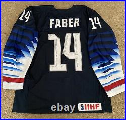 Brock Faber Game Issued USA 2020 U18 World Junior Championships Hockey Jersey