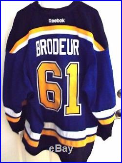 Brodeur Game / Team Issued Jersey Not Used or Worn St. Louis Blues 10-9-2014